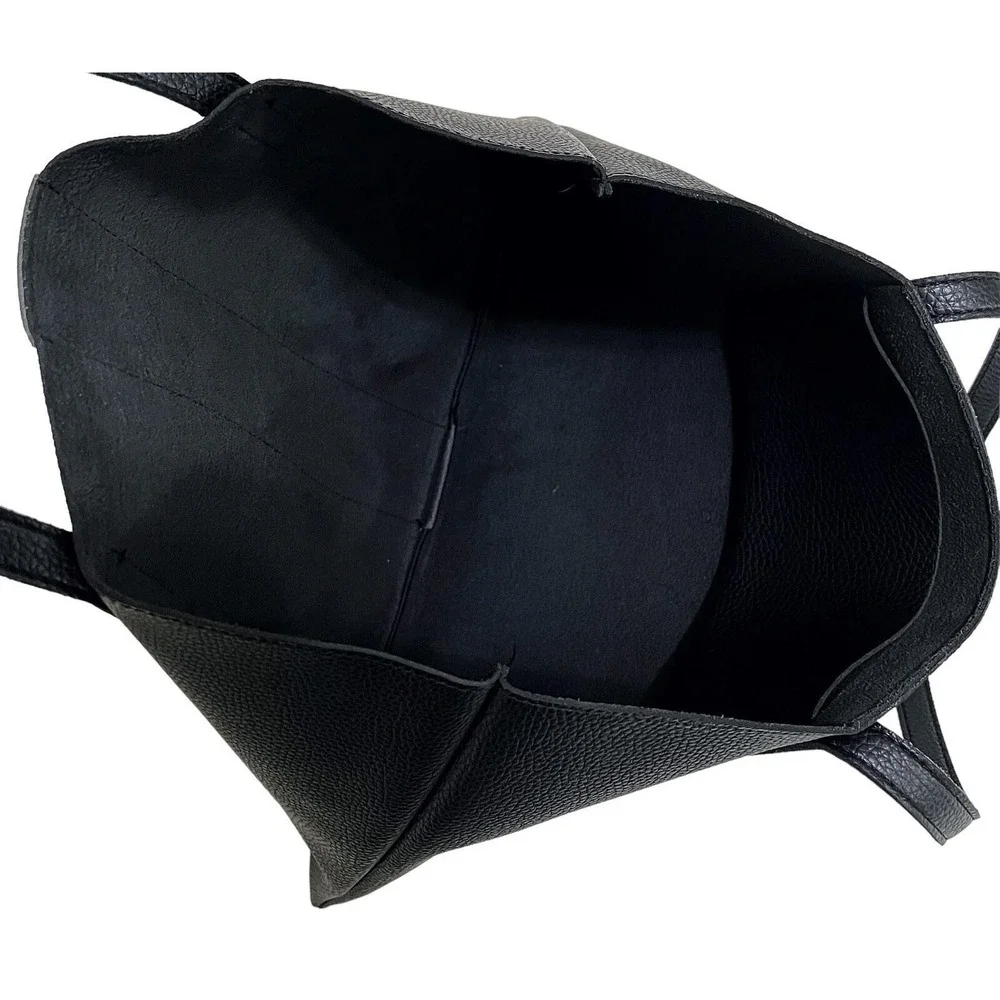 Vince Camuto Black Vegan Leather Purse Luck Tote Shoulder‎ Bag